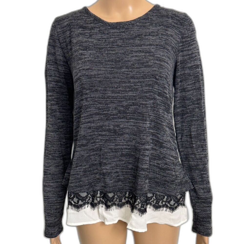 2/$20 Maurices Grey Split Back Sweater Blouse Combo - Like New